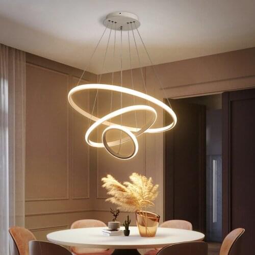 Modern chandelier ring led ceiling circle black chandelier attic living room dining room kitchen interior lighting