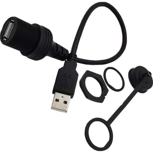 USB2.0 A Male to A Female AUX Flush Panel Mount Extension Cable for Car Truck Boat Motorcycle Dashboard USB2.0 Extension Cable
