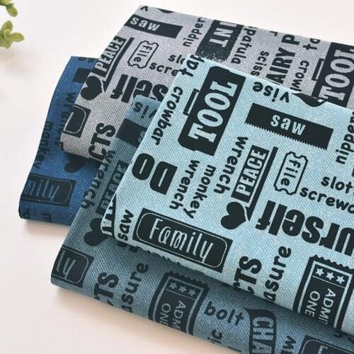 Japan vintage Cartoon letters cotton pattern handwork fabric Childrens clothing shirt cloth for DIY Bag 1 order=50cm*110cm
