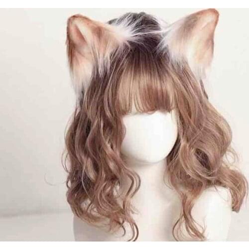 Japanese JK Lolita Simulation Animal Ears Cat Ears Kawaii Plush Hair Clip KC Hair hoop Handmade Hair Ornaments Halloween Cosplay