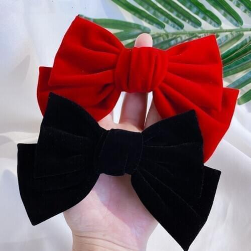 1PC High Quality Hairpins Fashion Flocking Romantic Bow-knot Hair Clips Women Girls Princess Barrette Headwear Hair Accessories