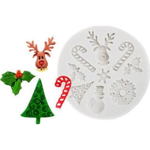1PCS Christmas Shape Food Grade Silicone Chocolate, Jelly, Ice,Fondant Cake Decorating Bakeware M158