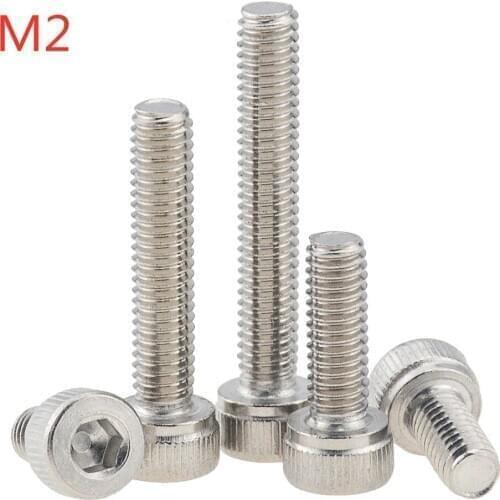 10PCS M2x3-40 10 12 14 20 30 40 Hexagon Hex Socket Cap Head Screw Stainless Steel Allen Bolt DIN912 Hex Screw M2*3 M2*8 M2*35