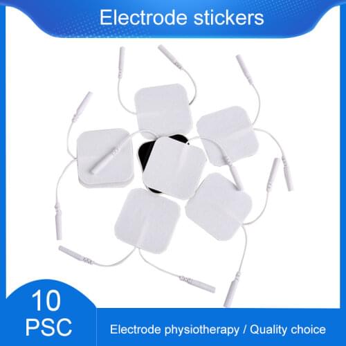 10pcs Electrode Pads for Tens Acupuncture Slimming 2mm PlugPhysiotherapeutic Patches Replacement for Tens Massagers 5*5cm
