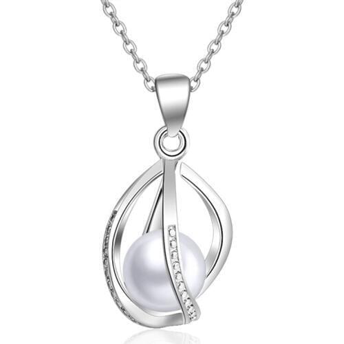 100% 925 sterling silver fashion pearl pendant necklaces for women chain jewelry birthday gift wholesale drop shipping