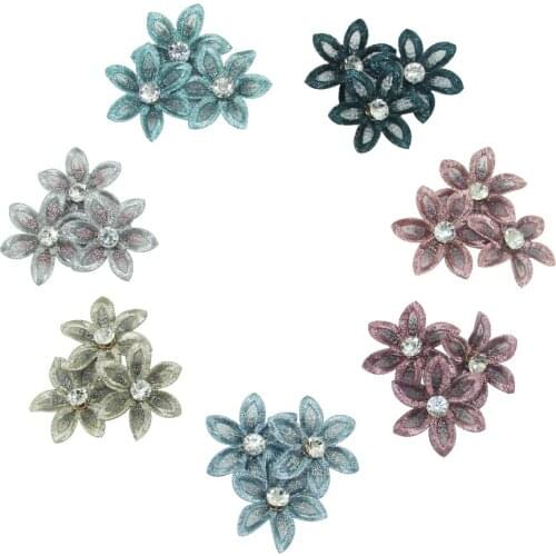 12pcs/bag 3.8cm handmade artificial flower craft fabric flower women headband garment scarf DIY supplies decorations