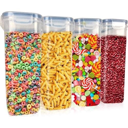2.5/4L Large Food Storage Containers Set BPA Free Plastic Airtight Canisters for Flour Sugar Baking Supplies