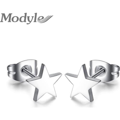 Modyle 2021 New Fashion Star Stud Earrings Stainless Steel Cute Earrings for Women Jewelry