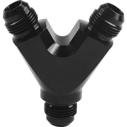 3-Way Y-Block Fitting Adapter AN6 6AN Male to AN6 6AN Male BLACK