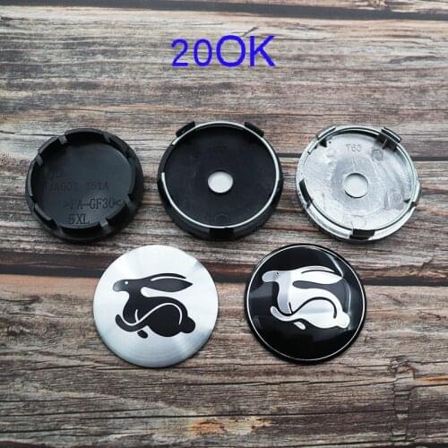 4pcs 56mm 60mm rabbit logo car emblem Wheel Center Hub Cap auto Rim refit dust-proof badge covers sticker styling accessories b6