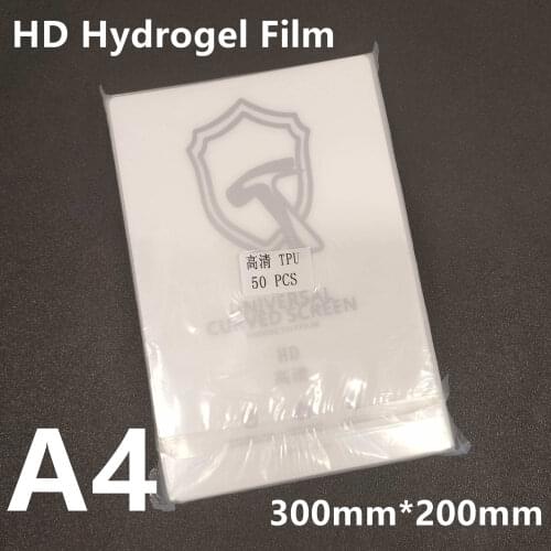 50pcs A4 300*200mm HD Hydrogel Film Universal Curved Screen Protective TPU Film For iPad LCD Screen On Blade Cutting Machine
