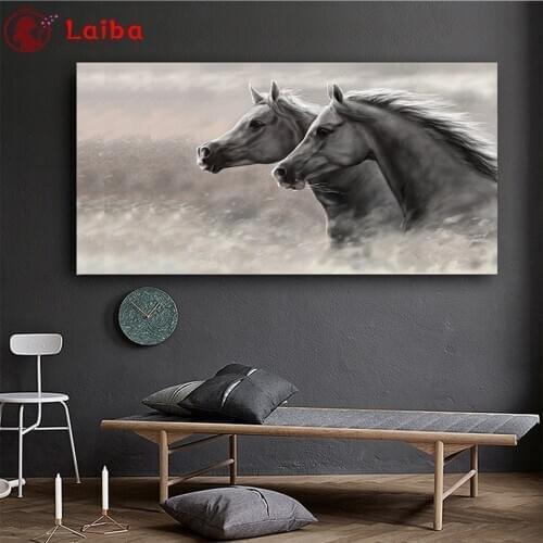 5D DIY Diamond Painting Animal art horse Hot selling home art cross stitch full squareround diamond embroidery mosaic painting