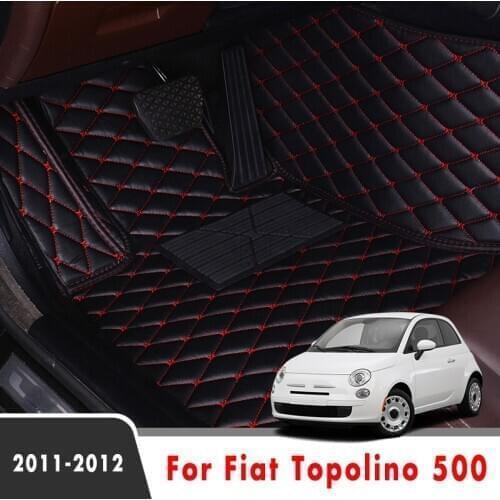 Car Floor Mats For Fiat Topolino 500 2012 2011 Auto Interiors Accessories Styling Custom Leather Front And Rear Side Foot Rugs