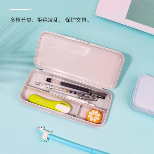 Macaron Pencil Case Multifunctional Stationery Frosted PP Plastic Pencil Pen Storage Box Cosmetic Storage Case Office School