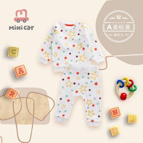 Childrens wear new baby clothes treasure out T-shirt set pure cotton 2-piece bottoming Shirt Top