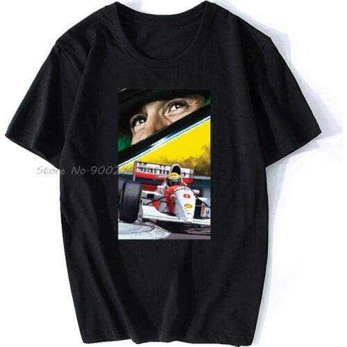 Ayrton Senna T-Shirt F1 Mens Driver Brazil Brazilian Car Motorsport Unisex Tee Men Clothes Tee Shirt