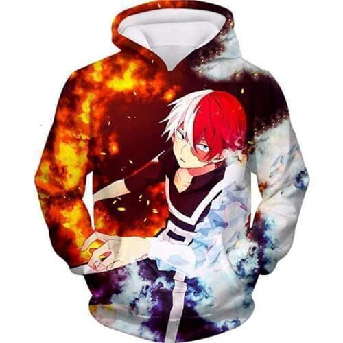 Hot aniem My Hero Academia Boku no Hero Academia Bakugou Katsuki 3D Print Pullover Hooded Costume Men Women Sweatshirt Hoodie