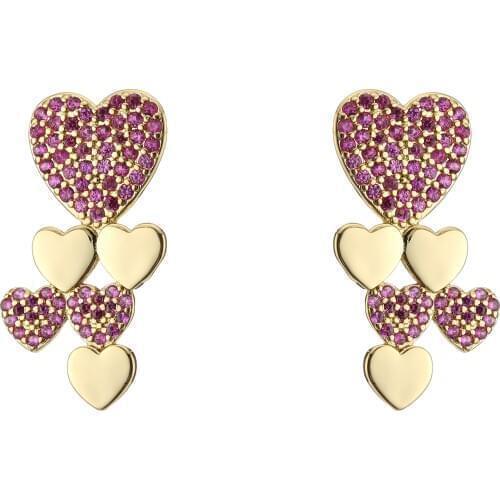 HECHENG,1 Pair,2021 New trend ,Love Heart Ear Stud,Zircon Earrings For Women,Simple Sweet jewelry Wholesale