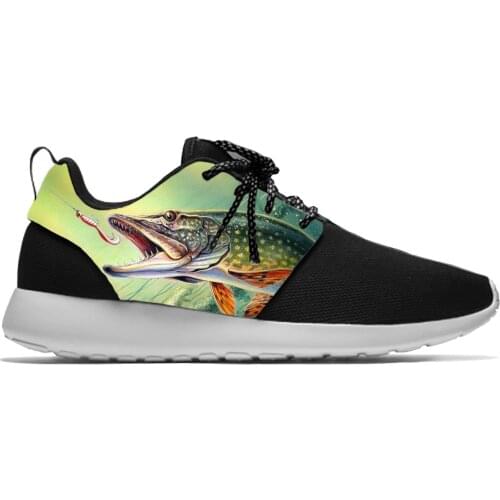 Anime Cartoon 3D Bass Fishing Fish Animal Fashion Sport Running Shoes Casual Breathable Lightweight 3D Print Men Women Sneakers