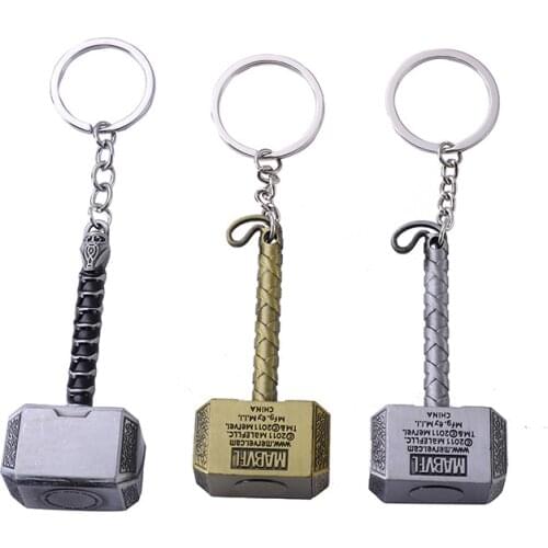 Disney Captain America Thor Keychain Metal Hammer Keyring Avengers Keychain