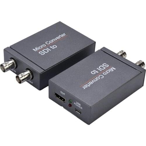 Micro HDMI-compatible-compatiable To SDI Converter With Power 1080p Video Audio Splitter In To Two SDI Output Adapter