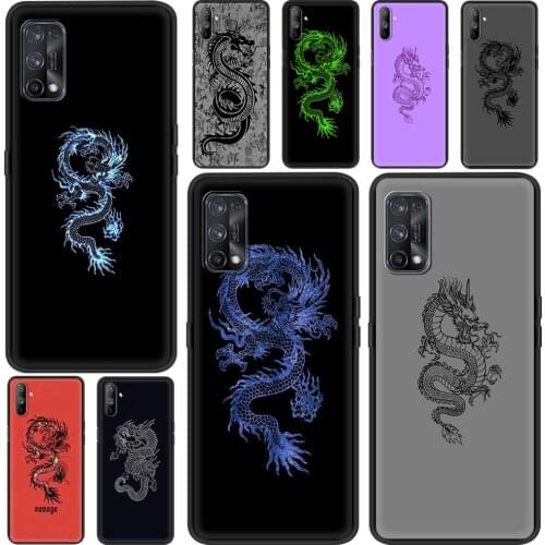 Soft Shockproof Case For Realme 7 6 Pro C3 8 7 XT X50 C11 C21 C25 GT NEO C20 7i C15 Silicone Phone Cover Dragon God Pattern Capa