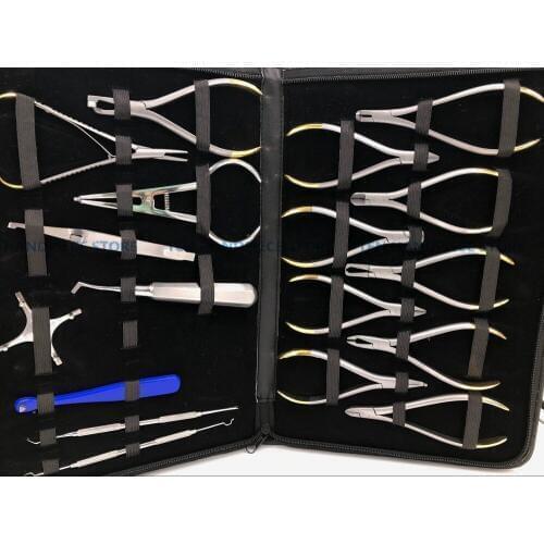 2018 good quality Dental Orthodontics Instruments Set Ring Retractable Bracket Locator Subalong Pliers