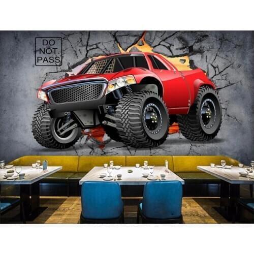 Custom mural on the wall 3d wallpaper Industrial wind car breaking wall bar home decor photo wallpaper for living room
