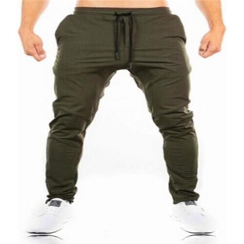 New Men Running Pants Track Pants Casual Joggers Gym Long Trousers Fitness Solid Sports Exercise Home Gym Sportwear Elastic 2020