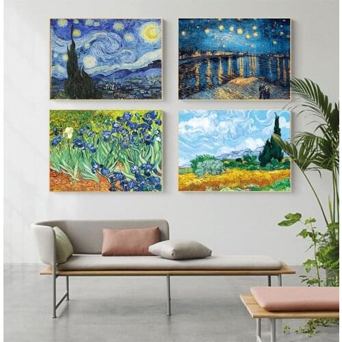 Print Poster Picture Wall House Decoration Murals Van Gogh Oil Painting Works Sunflower Apricot Abstract A4 A3 A2 Canvas Art