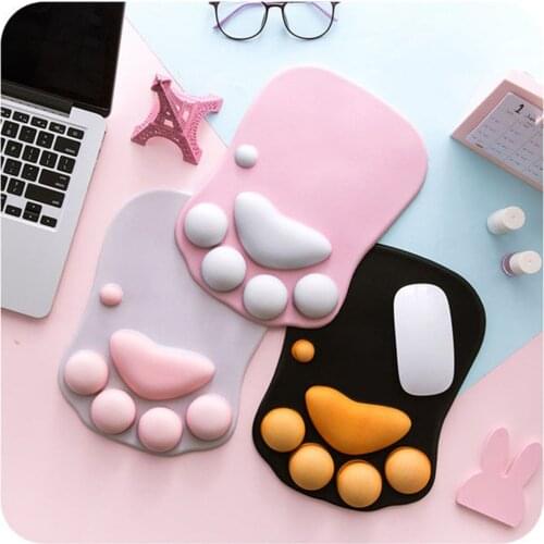 Hot Cute Cat Paw Wrist Support Office Mouse Pad Non-slip Silicone Mouse Pad Gaming Accessories Notebook Gamer Anime Mouse Pad
