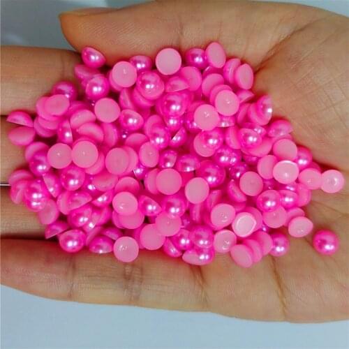 Light Rose Half Round Pearl Rhinestone Crystal Non Hotfix Flat Back Rhinestones Trim Accessories for Nail Art Rhinestones
