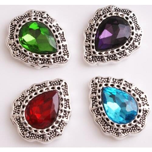 XH9601 NEW 18mm Water droplets Vintage Metal Snap button jewelry