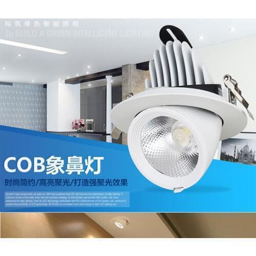 10W 15W 25W COB LED Downlight 360 Degree Rotation Warm / Natural / Cold White Recessed LED Ceiling Panel light AC85-265V