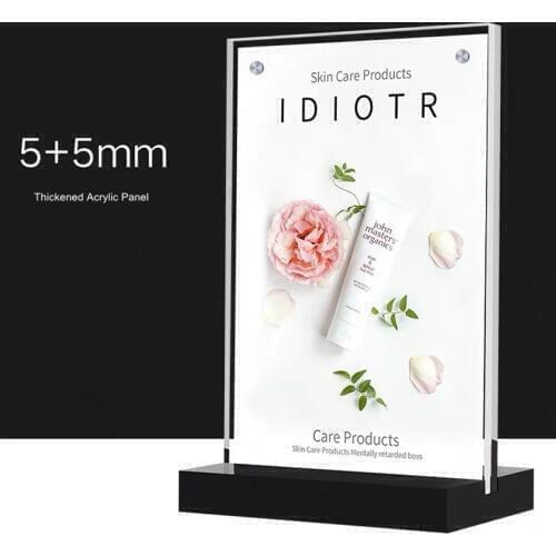 100*200mm Acrylic Sign Holder Table Number Stand Menu Counter Poster Holder Sign Display Stand