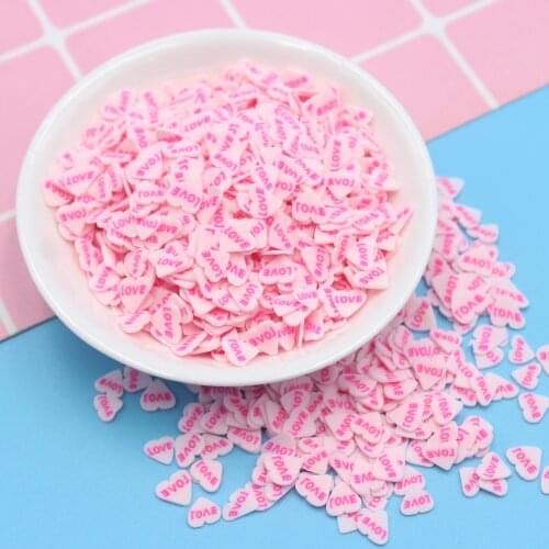 100g/Lot Heart Shaped Polymer Clay Slices Soft Pottery Love Sprinkles for Slime Decoration DIY Crafts
