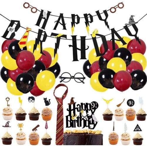 49pcs/Set Magic Theme Birthday Party Decors Disposable Tableware Balloon Cups Plates Napkin Kids Magic Students Party Supplies