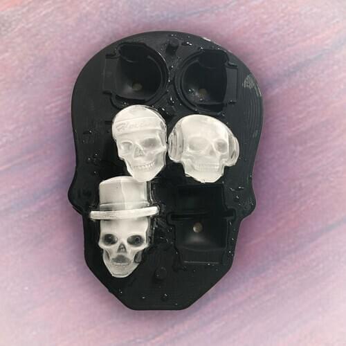 6 Grid Ice Cube Maker Skull Shape Mould Tray Homemade Frozen DIY Candy Chocolate Ice Mold Tool Silica Gel Whiskey Wine Ice Box
