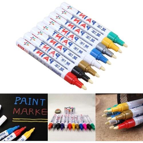 7 Colors Polishing Waxing Sponge Paint Marker Painting Pens Permanent Waterproof Tyres Cars Doodle Oil Pen Paint Cleaner Polishe
