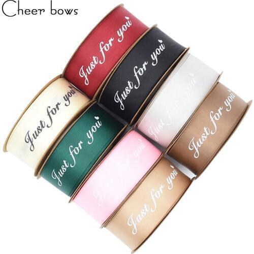 Cheer Bows 25mm Christmas Red Printed Snowflake Satin Ribbon Christmas Gift Decor Handmade Crafts Making Box Wrapping Materials