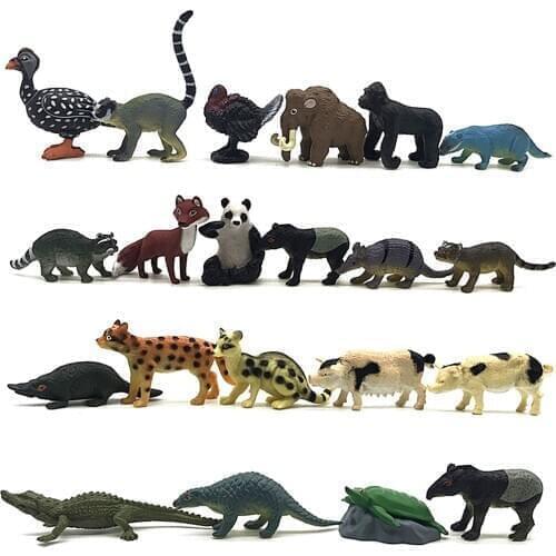 DIY Wild Jungle Zoo Animal Models Action Figures Manga Dimensions Collection Model Doll Educational toy for children Gift