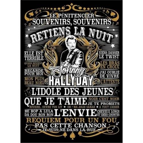 Johnny Hallyday DIY 11CT Embroidery Cross Stitch Kits Needlework Craft Set Printed Canvas Cotton Thread Home Room