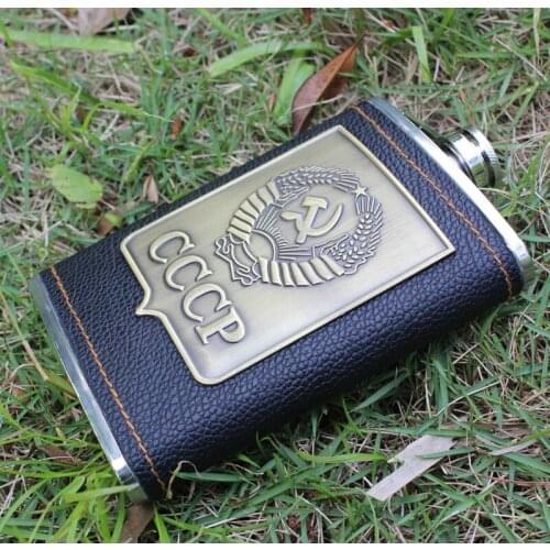 Stainless Steel Flagon Russian Portable Vintage Hip Flask Outdoor Soviet Flask Liquor Bottle Butelki Na Alkohol Drinkware ED50JH