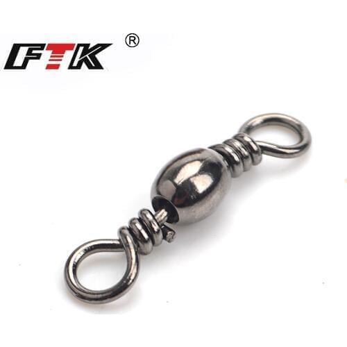 FTK 1# 2# 3# 4# 5# 6# 7# 8# 9#Stainless Steel Fishing Connector Pin Bearing Rolling Swivel Snap Pins Fishing Tackle Accessories