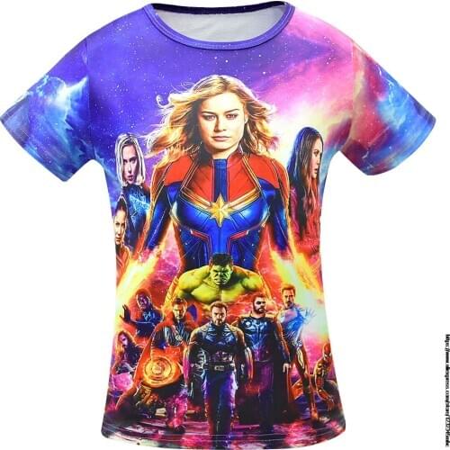 Disney Boys T shirt Kids Children Superhero Avengers 4 Print Summer Tops Tee T-shirt Baby Casual Home Wear Clothes