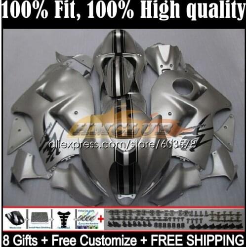 Injection For SUZUKI Hayabusa GSXR1300 96 97 98 99 00 01 20CL.20 GSXR 1300 CC 2002 2003 2004 2005 2006 2007 Fairing sale silvery