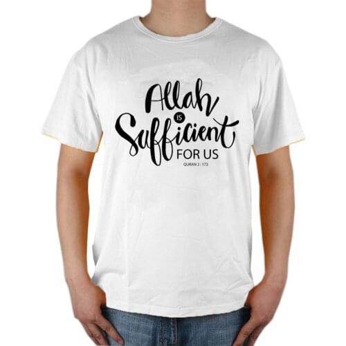 Islamic Quote Quran 3 173 - Allah is Sufficient For Us - Men T Shirt Muslim Fashion Faith Summer Tops Leisure Casual Tees Gifts