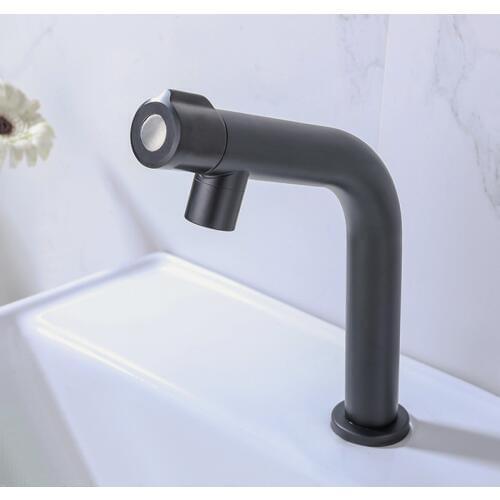 Stainless Steel Bathroom Basin Faucet Single Cold Water Tap Balcony Sink Basin Mixer Tap Crane Creative Deck Mounted Kitchen Tap