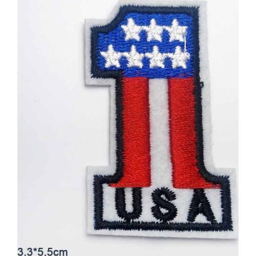 Creative Punk Iron on Number One Embroidered Clothes Patch For Clothing Girls Boys