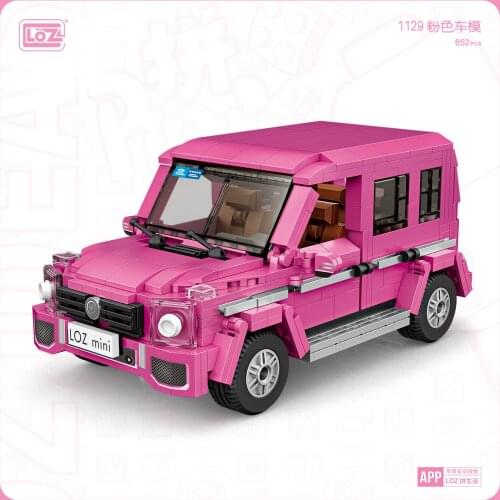 LOZ MINI Building Blocks creative assembly wedding car/pink sport car/cross-country vehicle Anime Toys for kids Brinqueos